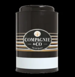 Sale Compagnie & Co Empty 1Kg Tea Metal Tin (Grey/Black)
