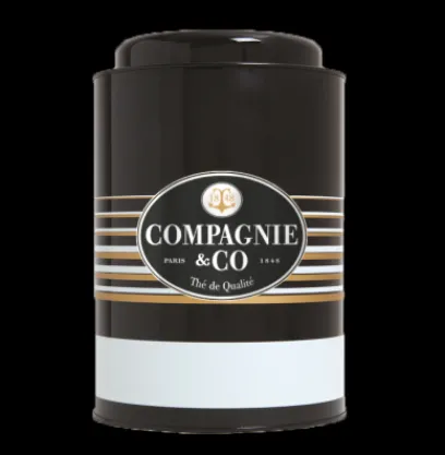 Sale Compagnie & Co Empty 1Kg Tea Metal Tin (Grey/Black)